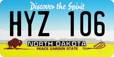 ND license plate HYZ106
