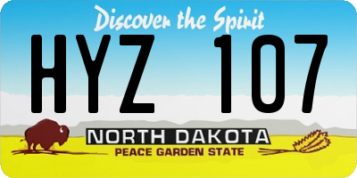 ND license plate HYZ107