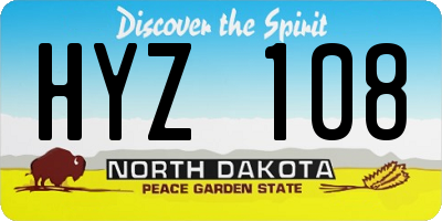 ND license plate HYZ108