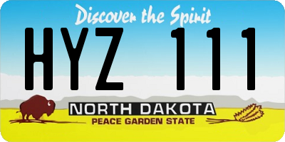 ND license plate HYZ111