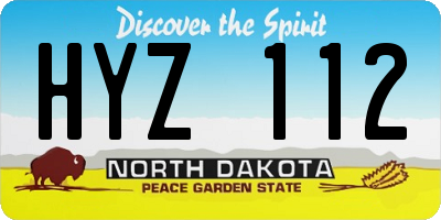 ND license plate HYZ112
