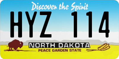 ND license plate HYZ114