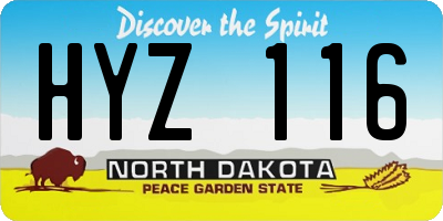 ND license plate HYZ116