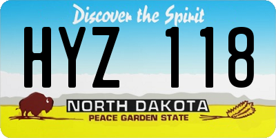 ND license plate HYZ118