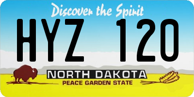 ND license plate HYZ120