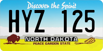 ND license plate HYZ125
