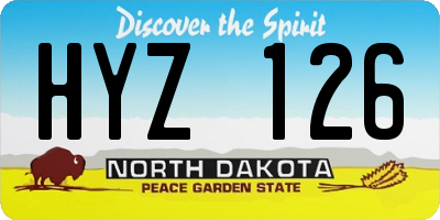 ND license plate HYZ126