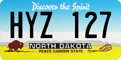 ND license plate HYZ127