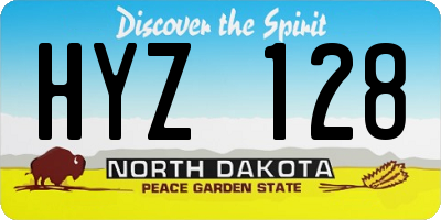 ND license plate HYZ128