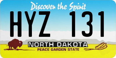 ND license plate HYZ131