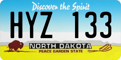 ND license plate HYZ133