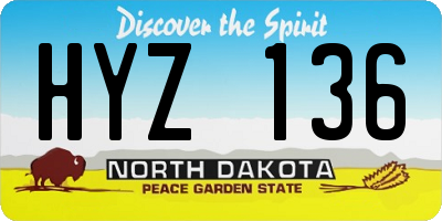 ND license plate HYZ136