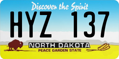 ND license plate HYZ137