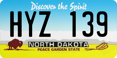 ND license plate HYZ139