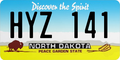 ND license plate HYZ141
