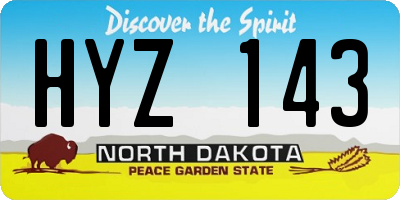 ND license plate HYZ143