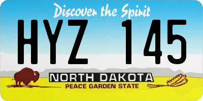 ND license plate HYZ145