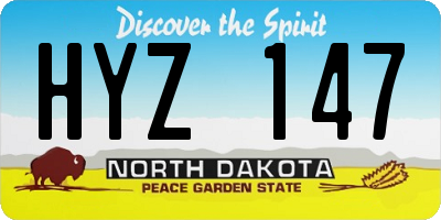 ND license plate HYZ147