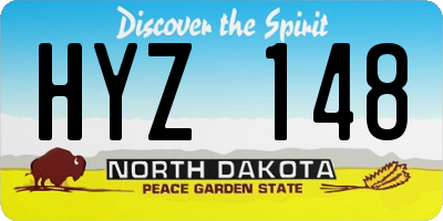 ND license plate HYZ148