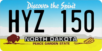ND license plate HYZ150