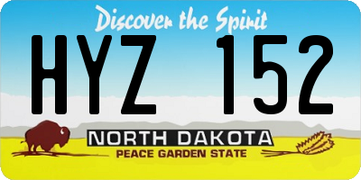 ND license plate HYZ152