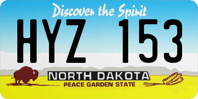 ND license plate HYZ153