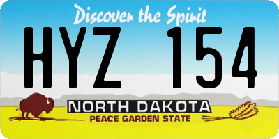 ND license plate HYZ154