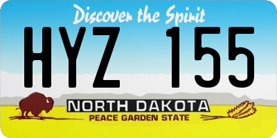 ND license plate HYZ155