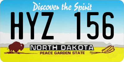 ND license plate HYZ156
