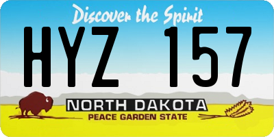 ND license plate HYZ157