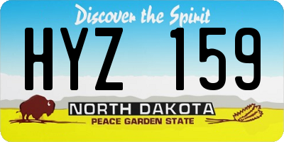 ND license plate HYZ159