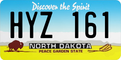 ND license plate HYZ161