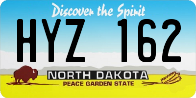 ND license plate HYZ162