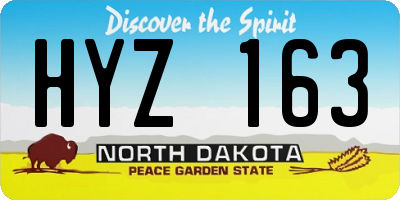 ND license plate HYZ163