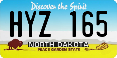 ND license plate HYZ165