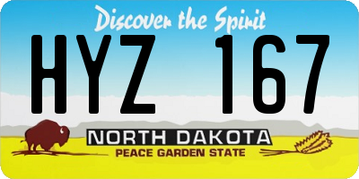 ND license plate HYZ167