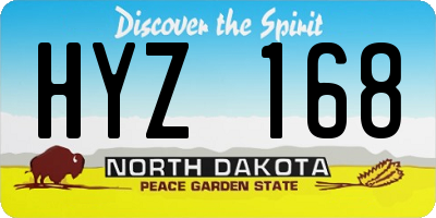 ND license plate HYZ168