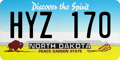 ND license plate HYZ170