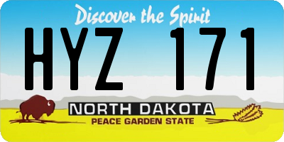 ND license plate HYZ171