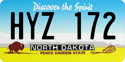 ND license plate HYZ172
