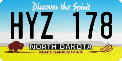 ND license plate HYZ178