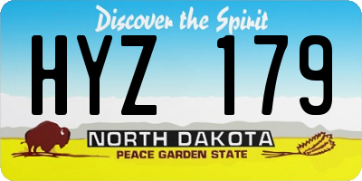 ND license plate HYZ179