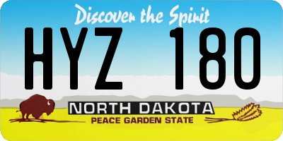 ND license plate HYZ180