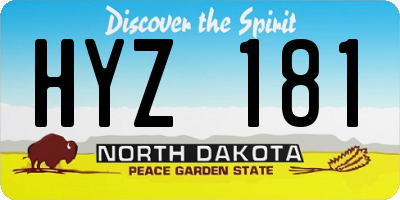 ND license plate HYZ181