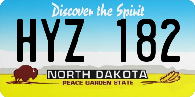 ND license plate HYZ182