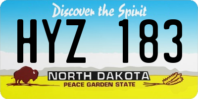 ND license plate HYZ183