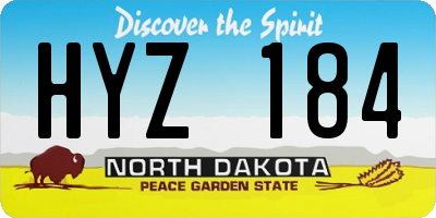 ND license plate HYZ184