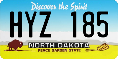 ND license plate HYZ185
