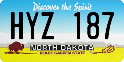 ND license plate HYZ187
