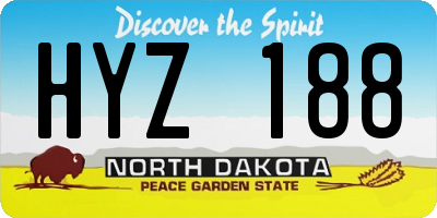 ND license plate HYZ188